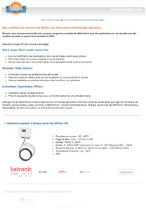 Nos solutions de mesures de débits non intrusives à technologie ultrasons.