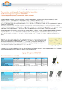 Thermomètres numériques, de l'usage industriel au laboratoire.